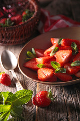 strawberry on bowl