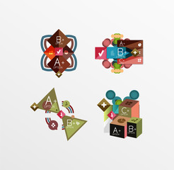 Fototapeta premium Set of abstract geometric shapes with options