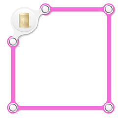 vector purple box for your text and coin