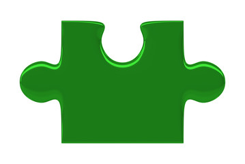 Green puzzle piece isolated