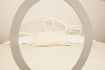 Fototapeta na wymiar Simple beige bedroom