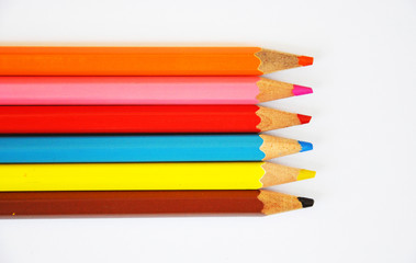 Obraz premium Close up of color pencils with different color