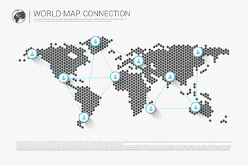 Modern world map connection concept. Vector
