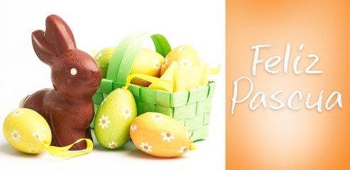 Composite image of feliz pascua