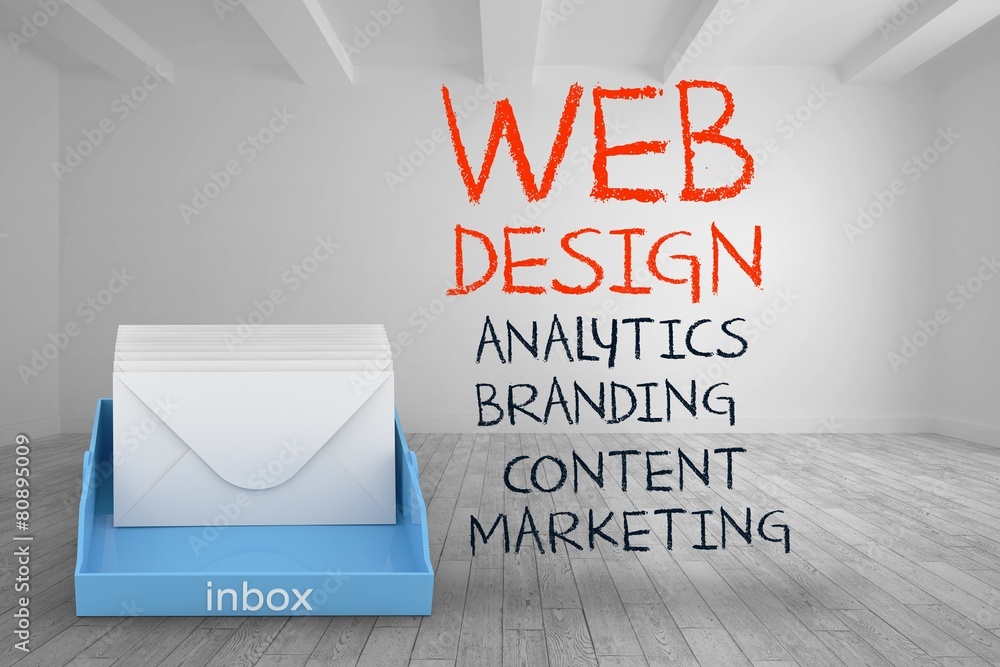 Aufkleber Composite image of blue inbox