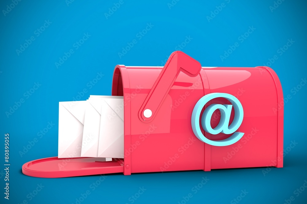 Poster Composite image of red email postbox