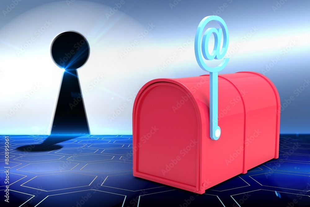Aufkleber composite image of red email post box
