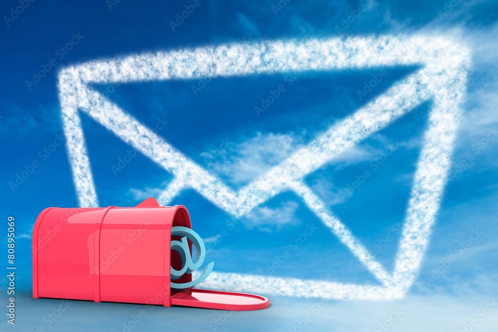 Aufkleber composite image of red email post box