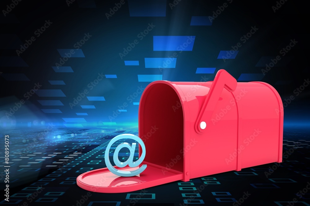 Aufkleber composite image of red email post box
