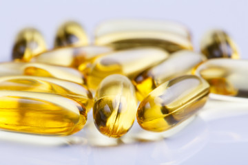 Pills on a white background.