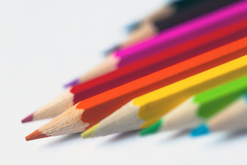 Colorful Pencils on a white table