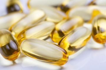 Pills on a white background.