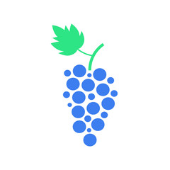 colored grapes icon isolated on white background