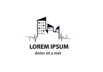 Vector logo icon building. Modern design architecture. 