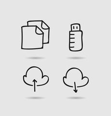 Storage icon set