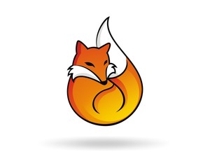 fox weasel civet orange fuel icon character vector