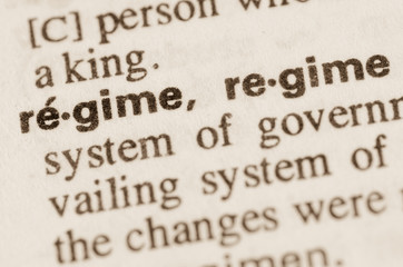 Dictionary definition of word regime