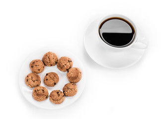 Sweets with cup of coffee.