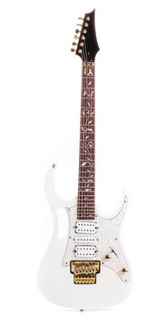 Beautiful white electric guitar.