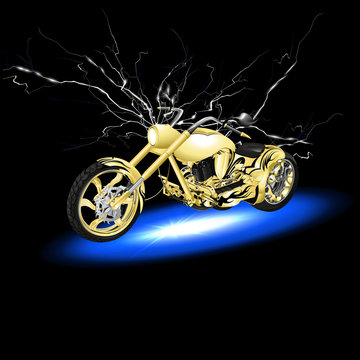 motorcycle with lightning