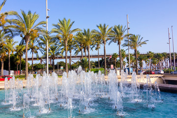 Obraz na płótnie Canvas Park Fountain Nicolas Salmeron in Almeria, Spain