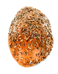 Loaf of fresh bread isolated on white