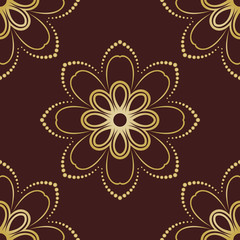 Floral Seamless  Pattern. Orient Abstract Floral Background