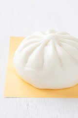 Traditional chinese cuisine steamed bun  on white background
