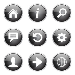 Web Internet Black Vector Button Icon Design Set