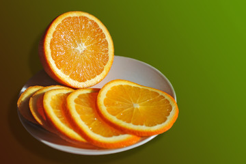 sliced orange on plate