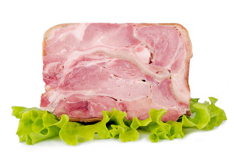 Мясо куском на белом фоне.The meat is  piece on white background