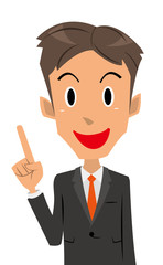 ビジネスマン　指差し　ポイント