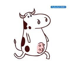 Obraz na płótnie Canvas Cow icon, cartoon vector illustration.