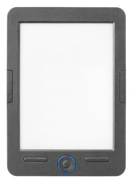 Portable e-book reader isolated on white with clipping path