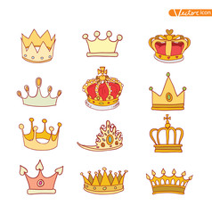 crown, vector  hand drawn vector.