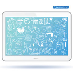 E-mail doodle set. vector illustration.