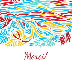 Black and white hand drawn merci background