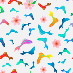 Tropical fish seamless pattern