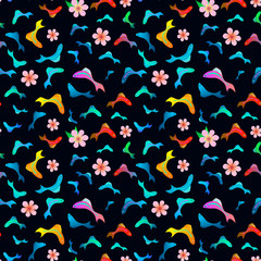 Tropical fish seamless pattern