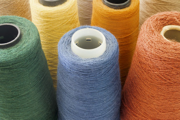 multicolor background from threads and yarns