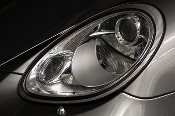 Car headlights. Exterior detail.