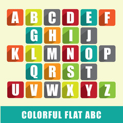 Alphabet - ABC with colorful flat design