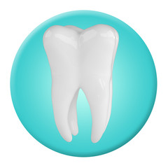 Tooth and dental over white background. 3d render