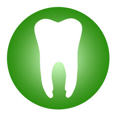 Dental herbal icon on green circle