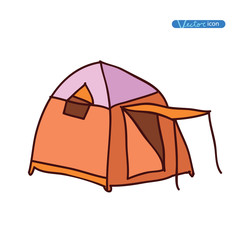 camping tent  hand drawn vector illustration.