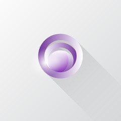 Obraz premium modern sphere volume logo on gray background with shadow