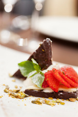 dessert with chocolate and strawberry