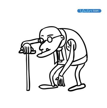 old man, vector illustration.