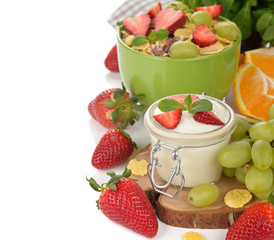 Natural yogurt with fruit