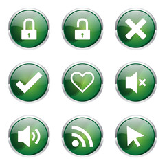 SEO Internet Sign Green Vector Button Icon Design Set 4